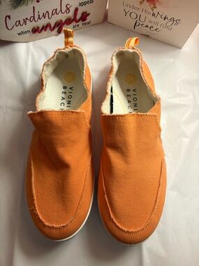 Vionic Orange Canvas Slip-On Sneakers